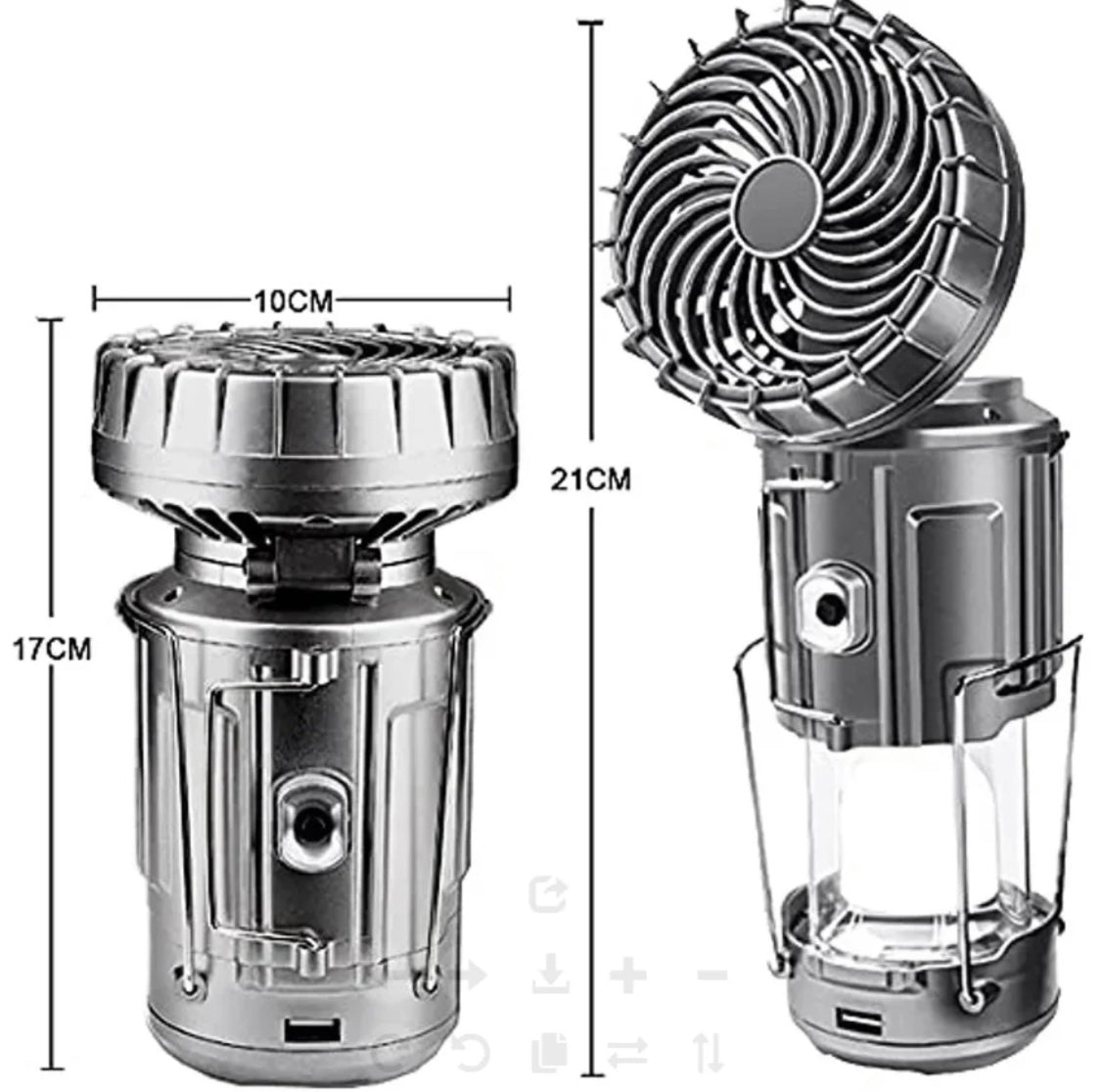 Ventilateur portable, lampe intégrée